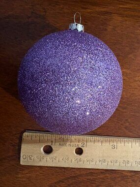 Holiday Time 12 shatterproof lavender/purple glittery ornaments